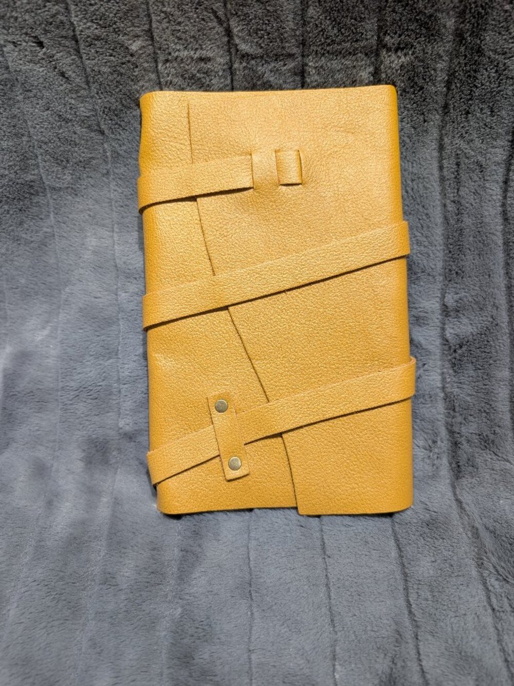Portland Leather Large Wrap Journal Pebbled Mango Unicorn Mustard New